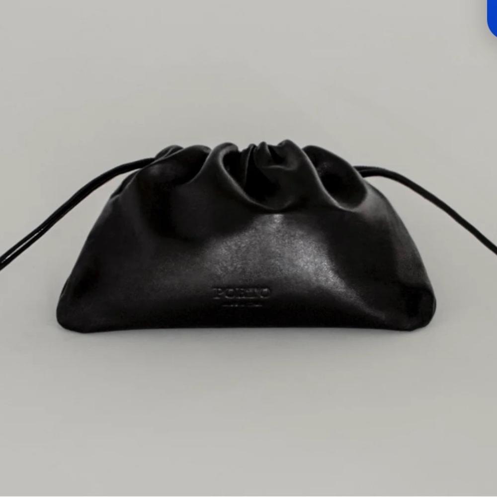 PORTO “The Mini” Italian Leather Clutch/wristlet bag– Nero (Black). Retail $220 - Picture 4 of 10